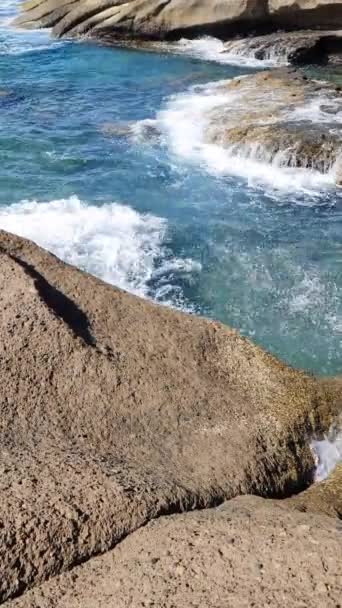 Felsstrand Auf Der Kanaren Insel Teneriffa — Stockvideo