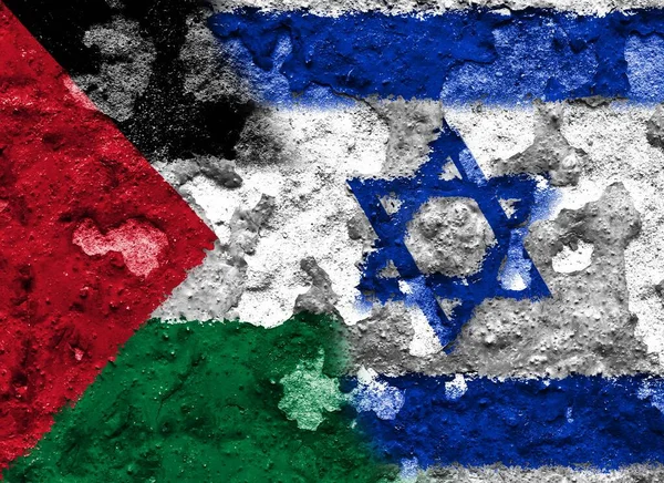 Confronto Palestina Com Israel Conceito Bandeiras Guerra Militares Fotografias De Stock Royalty-Free