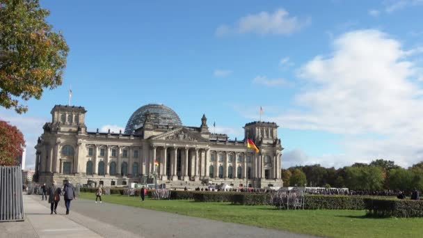 Берлин Германия Июль 2023 Строительство Немецкого Рейхстага Берлине — стоковое видео