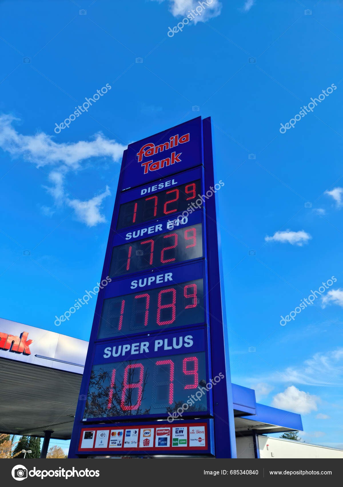 Kiel Germany October 2023 Prices German Gas Station Gasoline Stock Editorial Photo © MP_foto71