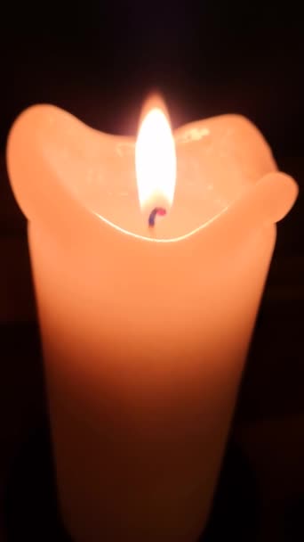Flame Candle Light Moving Slowly Wind — Stock Video