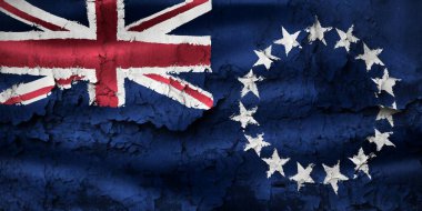 Cook Adaları bayrağı - gerçekçi kumaş bayrağı