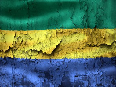 Gabon bayrağı - gerçekçi kumaş bayrağı