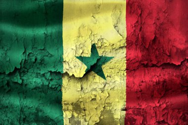 Senegal bayrağının 3 boyutlu tasviri - gerçekçi sallanan kumaş bayrağı.