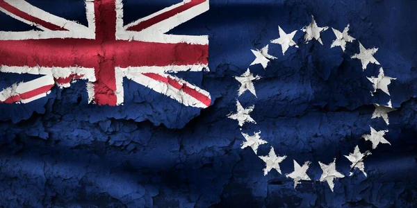 Cook Adaları bayrağı - gerçekçi kumaş bayrağı