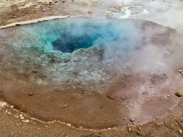 Steaming hot springs on the volcanic sulphur fields of Iceland