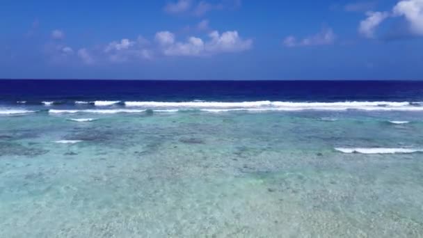 Drone Vista Las Olas Del Océano Índico Los Arrecifes Coral — Vídeo de stock