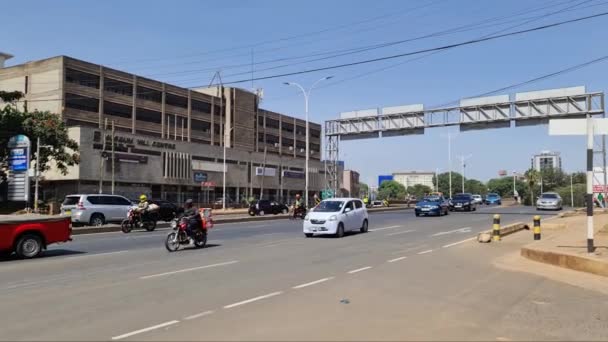 Nairobi Quênia Janeiro 2024 Vista Rua Cheia Vida Cidade Nairobi — Vídeo de Stock
