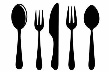 Çatal ve bıçağın silueti..