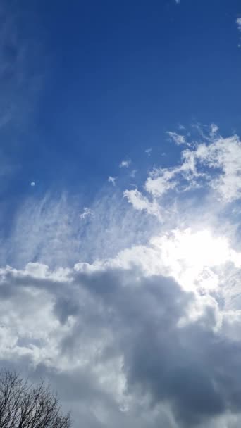 Czas Upłynął Rejestracja Pięknych Formacji Chmur Błękitnym Niebie — Wideo stockowe