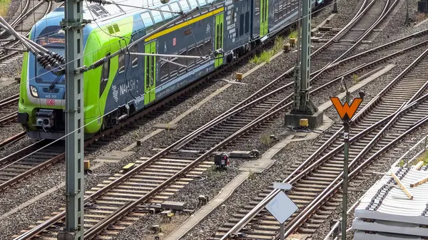 stock image Kiel, Germany - 23 Jun 2024: Regional railway operation on the tracks in front of Kiel station