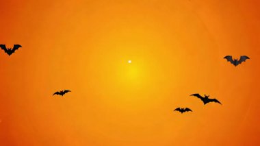 Yarasalar ve balkabaklarıyla Mutlu Cadılar Bayramı için güzel ve korkutucu bir animasyon..