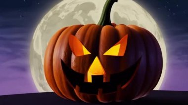 Yarasalar ve balkabaklarıyla Mutlu Cadılar Bayramı için güzel ve korkutucu bir animasyon..