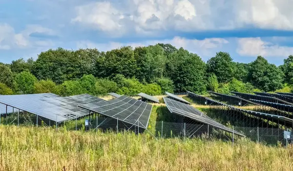 Kuzey Avrupa 'daki büyük bir parkta güneş modülleriyle temiz enerji üretiyor..