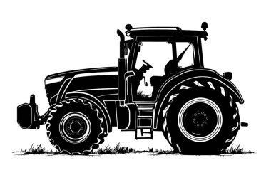 Siyah bir traktör silueti.
