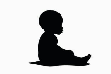 İzole edilmiş siyah bir bebek silueti.