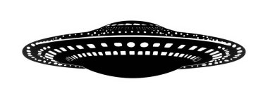 Beyaz arkaplanda bir UFO 'nun siyah silueti