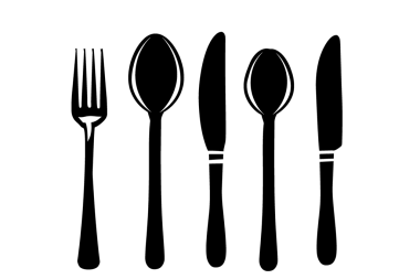Çatal ve bıçağın silueti..