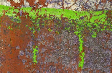 Çatlamış ve yüksek çözünürlüklü beton duvar dokusundaki boyaları soymuş..