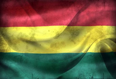 Klasik görünüm Bolivya bayrağı - gerçekçi kumaş bayrağı