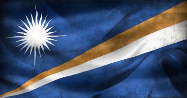 Klasik görünüm Marshall Adaları bayrağı - gerçekçi kumaş bayrağı