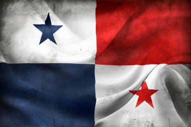 Klasik görünüm Panama bayrağı - gerçekçi kumaş bayrağı