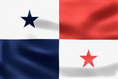 Panama bayrağını gururla sallayan gerçekçi vektör çizimi ulusal gurur ve kimliği sembolize ediyor.