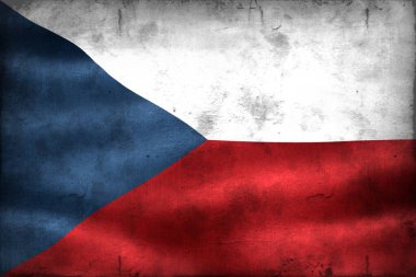 Antika görünüm Çek bayrağı - gerçekçi kumaş bayrağı