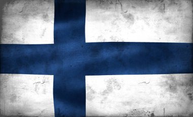 Klasik görünüm Finlandiya bayrağı - gerçekçi kumaş bayrağı