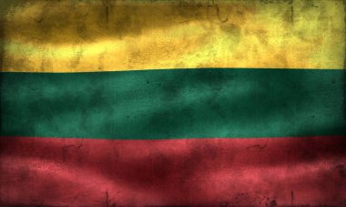 Antika görünüm Litvanya bayrağı - gerçekçi kumaş bayrağı