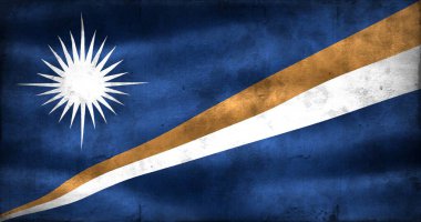 Klasik görünüm Marshall Adaları bayrağı - gerçekçi kumaş bayrağı