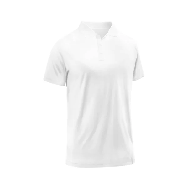 Bílý Prázdný Polo Shirt Šablona Přirozený Tvar Neviditelné Figuríny Pro — Stock fotografie