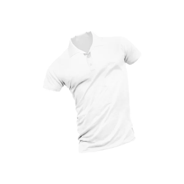 Bílý Prázdný Polo Shirt Šablona Přirozený Tvar Neviditelné Figuríny Pro — Stock fotografie