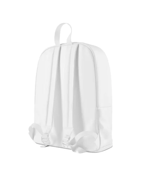 Half Side Back View White Blank Textile Backpack Mockup Isolated — Stock Photo, Image