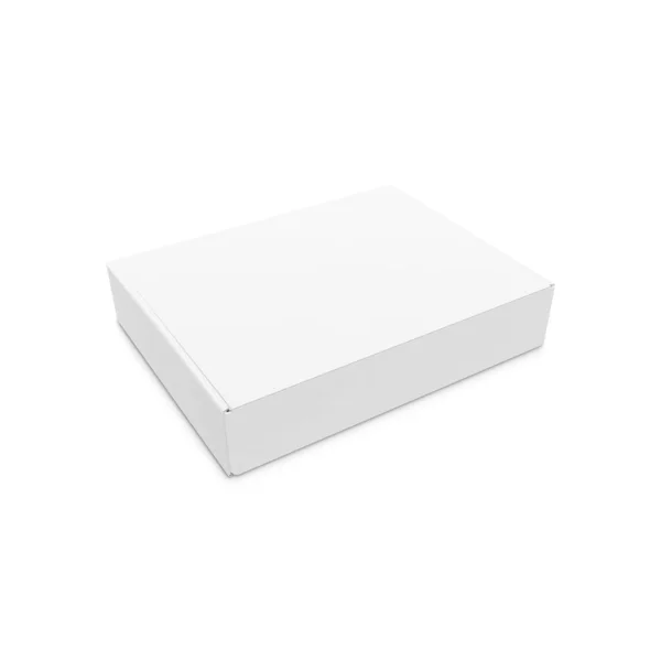 Beyaz Kutu Boş Ambalaj Kutuları Beyaz Arkaplanda Izole Ürün Paketi — Stok fotoğraf