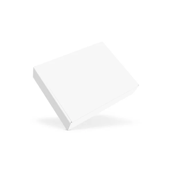 Bílá Krabička Mokup Prázdné Obaly Krabice Produkt Balení Izolované Bílém — Stock fotografie