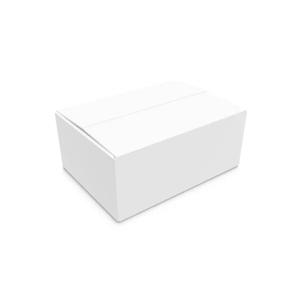 Біла Коробка Макет Порожні Пакувальні Коробки Упаковка Продуктів Ізольована Білому — стокове фото
