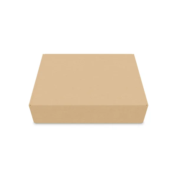 Kraft Box Template Isolated White Background — Stock Photo, Image