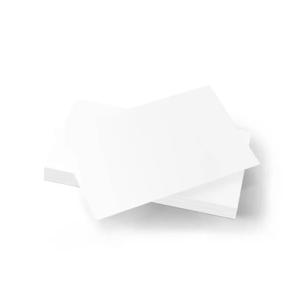 Leere Visitenkarten Attrappe Isoliert Auf Weißem Hintergrund — Stockfoto