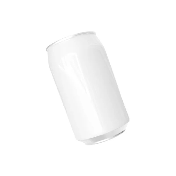 空白白罐调味 白色背景隔离 — 图库照片