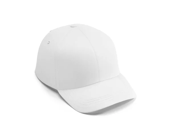 Casquette Blank White Mockup Half Side View Isolée Sur Fond — Photo
