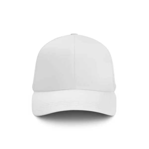 Blank Cap White Mockup Front View Isolated White Background — Stock Photo, Image