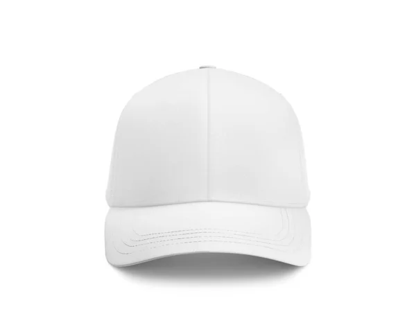 Boş Şapka Beyaz Model Görünümü Beyaz Arkaplanda Izole — Stok fotoğraf