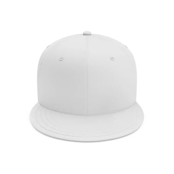 Blank Cap White Mockup Front View Isolated White Background — Stock Photo, Image