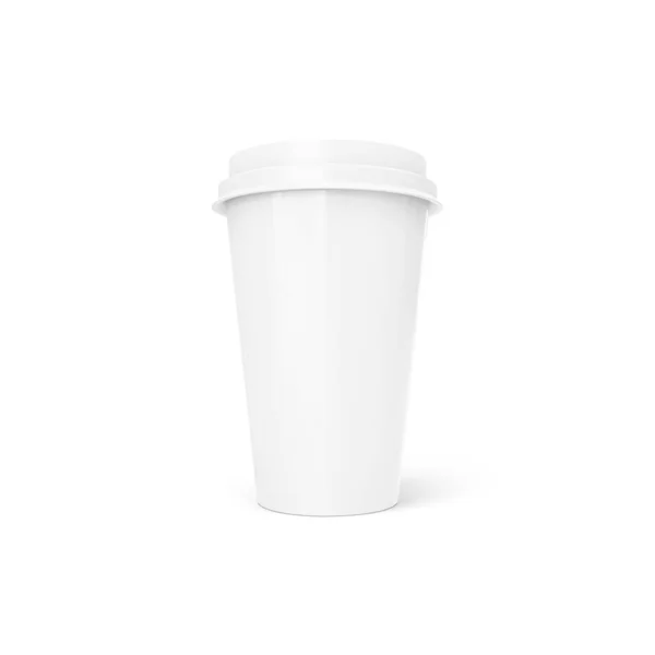 Blank Coffee Cup Blanc Mockup Isolé Dans Blanc Arrière Plan — Photo