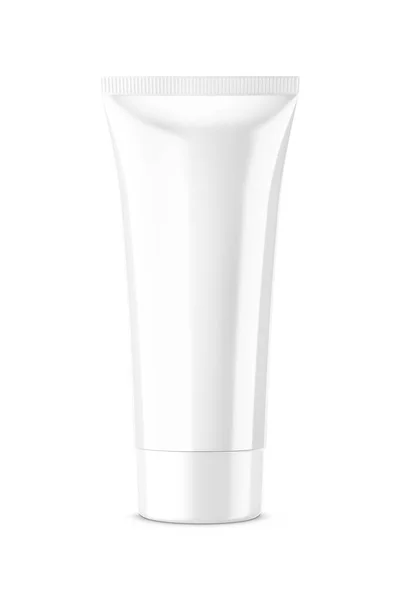 白い背景と隔離された化粧品のための空白のプラスチック管のモックアップ — ストック写真