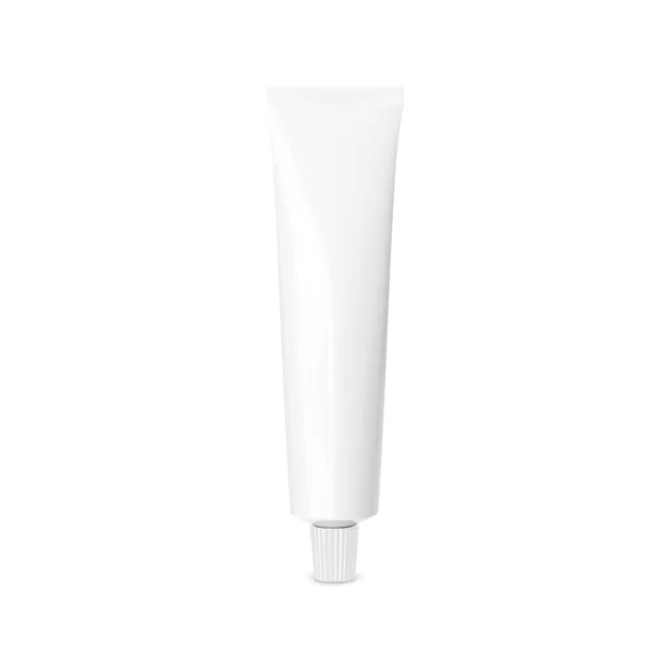 Blank Plastikowej Tuby Kosmetyków Izolowanych Białym Tłem — Zdjęcie stockowe