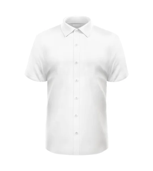 Camisa Polo Branca Branco Vista Frontal Isolada Fundo Branco — Fotografia de Stock