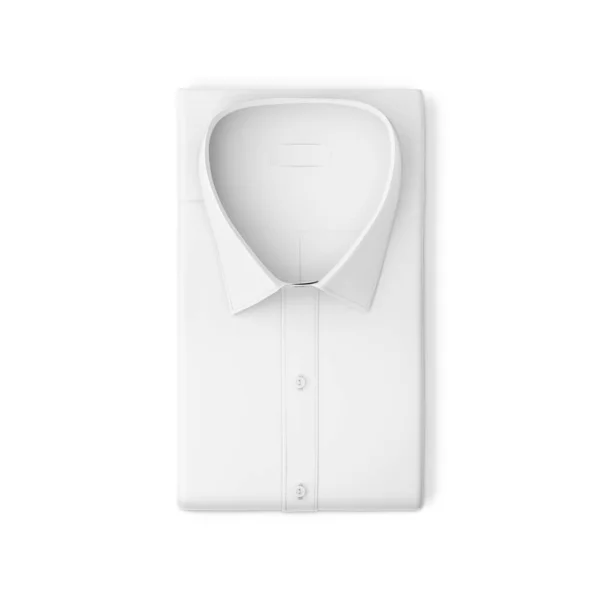 Διπλωμένο Polo Shirt Λευκό Λευκό Κολάρο Απομονωμένο Λευκό Φόντο — Φωτογραφία Αρχείου