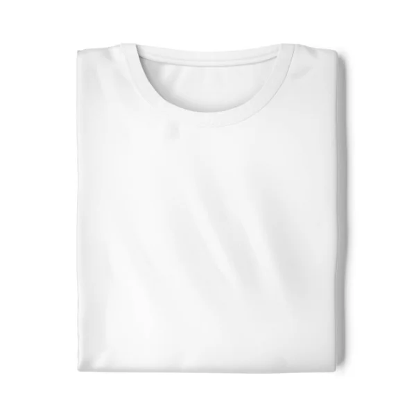 Shirt Plié Blanc Mockup Isolé Sur Fond Blanc — Photo